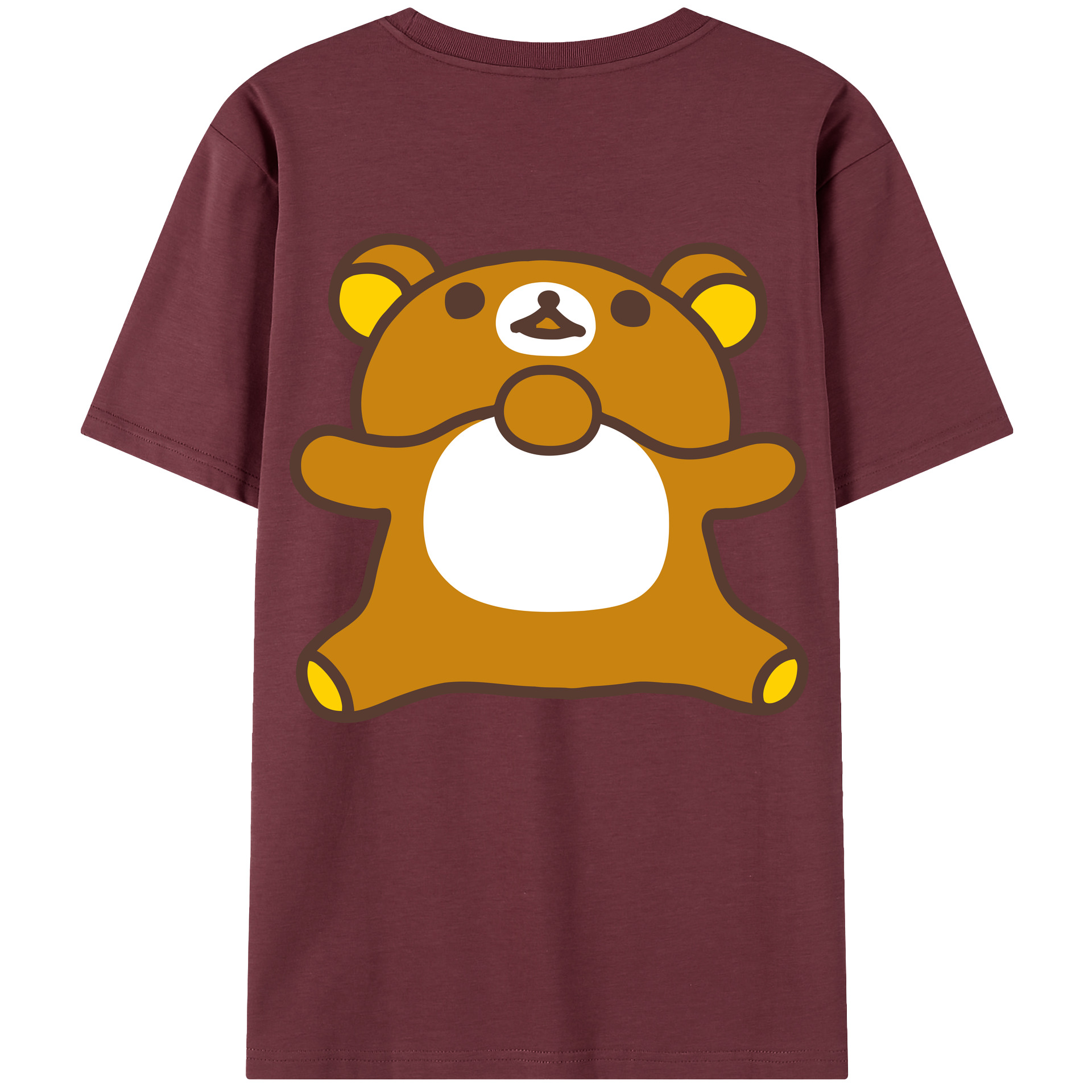 （画像用） リラックマ リラックマ キイロイトリ Rilakkuma Korilakkuma Kiiroitori 綿100％半袖Tシャツ（背面プリント）